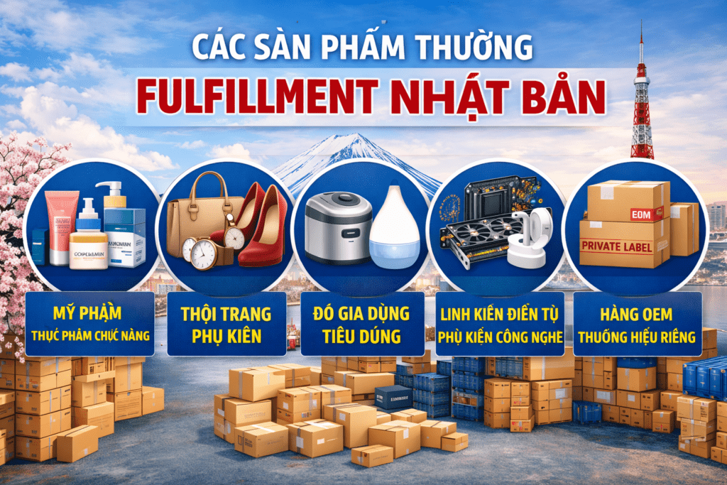 Các mặt hàng thường sử dụng Fulfillment Nhật Bản